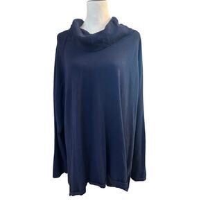 Jeanne Pierre Long Sleeve Knit Turtleneck - Dark Blue - 2X
